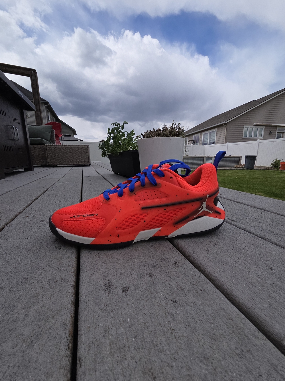 Bright Red Blue Lace Jordan Heir Series Basketball Shoes